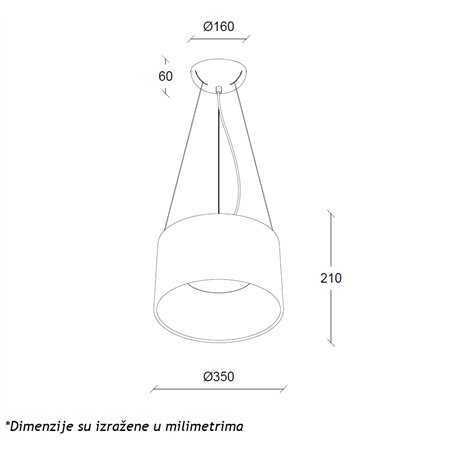 VESTA 632 VISILICA 24W 3000K BELA