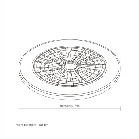 LED PLAFONJERA YL-FAN-G010 48W 3000K/4000K/6500K BELA DIMABILNA