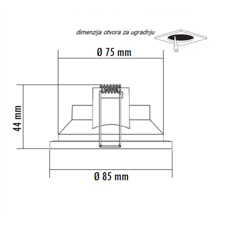 ROZETNA 714 1*GU10 CRNA IP44