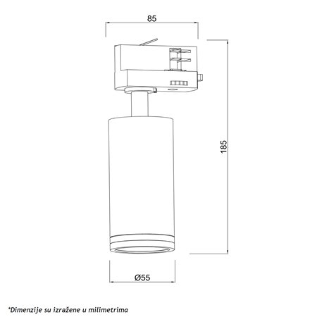 Trofazni šinski reflektor bele boje