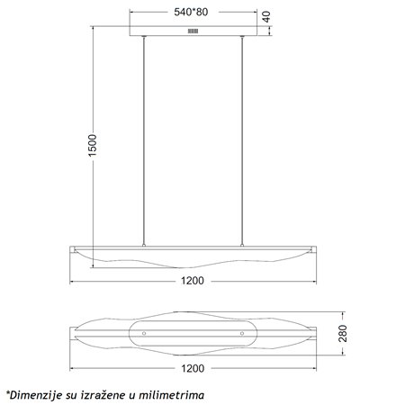 VESTA 598 VISILICA 40W 3000K CRNA/MESING