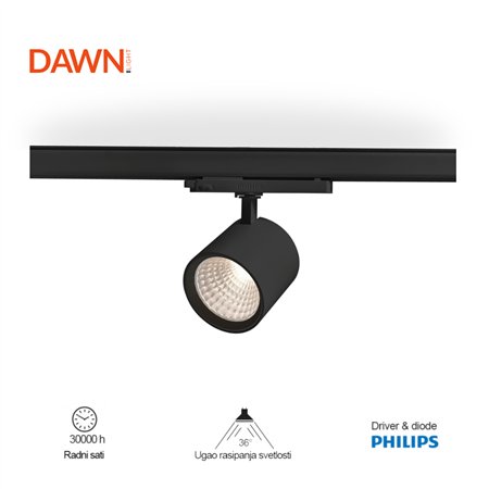 LED REFLEKTOR ŠINSKI 301210-1 30W 3000K CRNI TROSTEPENI