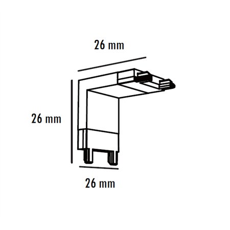 MAGNETIC SLIM KONEKTOR PLAFON-ZID BELI (26-A-LV)