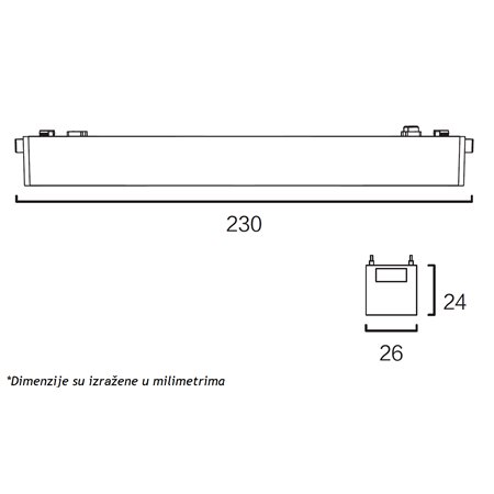 MAGNETIC SLIM SVETILJKA LED26 - 12F 10W 3000K 150° 48V DC BELA