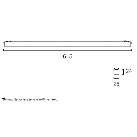 MAGNETIC SLIM SVETILJKA LED26 - 600F 20W 3000K 150° 48V DC BELA