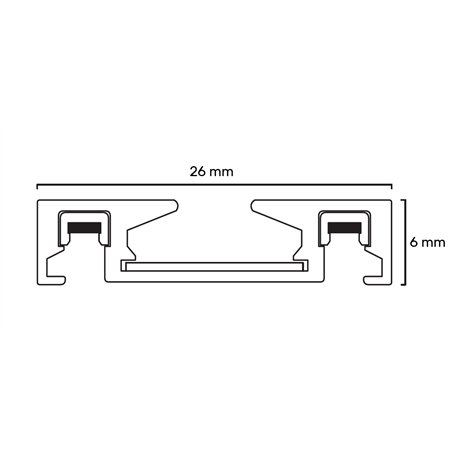 MAGNETIC SLIM 26A ŠINA 2 MET CRNA