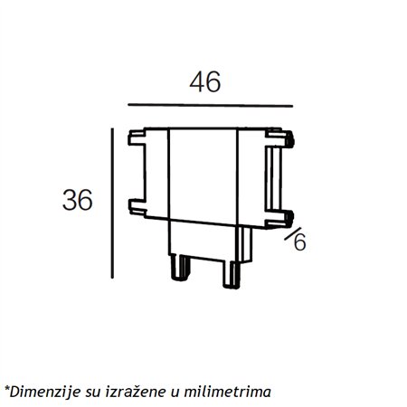 Magnetic slim T konektor za magnetnu šinsku rasvetu