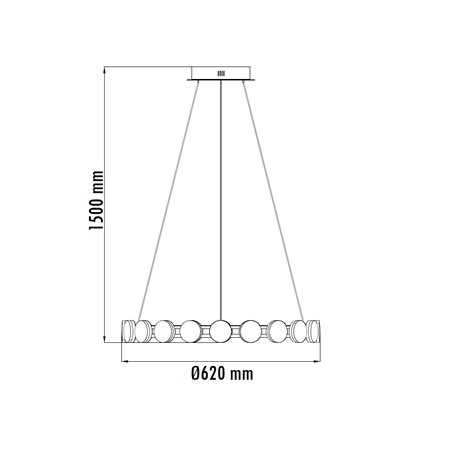 LUNA 226 LUSTER 61W 3000K CRNA