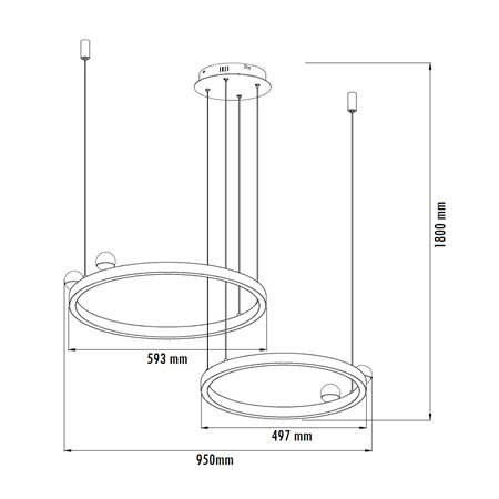 Moderan led luster toplo bele boje svetla i 78W snage.