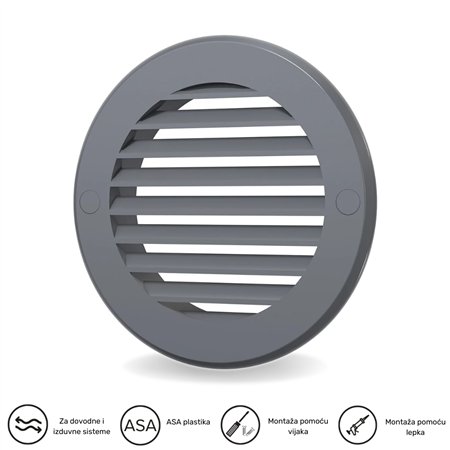 Žaluzina sive boje za plafonsku ili zidnu montažu