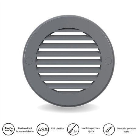 Žaluzina sive boje za plafonsku ili zidnu montažu