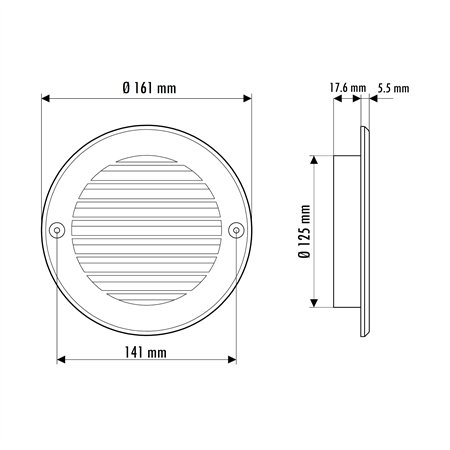 Žaluzina sive boje za plafonsku ili zidnu montažu