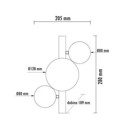 VESTA 599 ZIDNA LAMPA 3*G9 CRNA