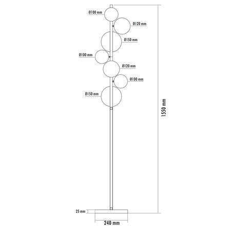 VESTA 601 PODNA LAMPA 7*G9 MESING
