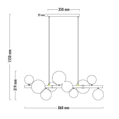 VESTA 602 VISILICA 10*G9 MESING
