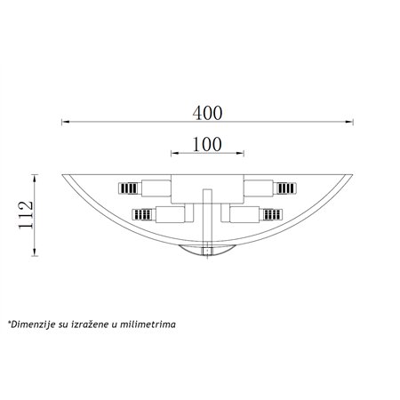 VESTA 605 PLAFONSKA SVETILJKA 6*G9 MESING