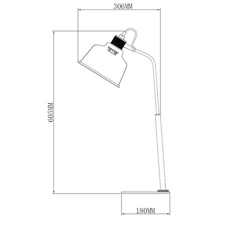 Spoj suptilne crne boje i abažura u boji bakra daje notu sofisticiranog kontrasta