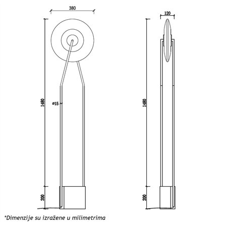 LUNA 240 PODNA LAMPA 8W 3000K DIMABILNA