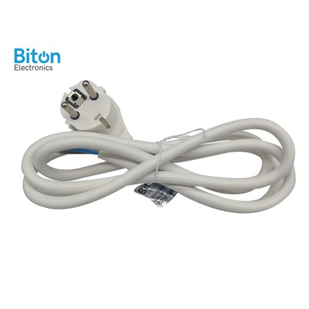 DVOPOLNI UTIKAČ SA KABLOM CT19 1.5M BELI (3X1.5MM)