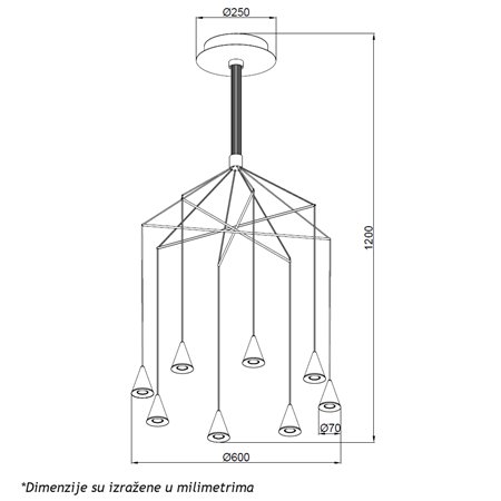 LUNA 256 LUSTER 40W 3000K CRNA