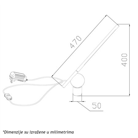 ARIA 44 STONA LAMPA 5W 3000K DIMABILNA