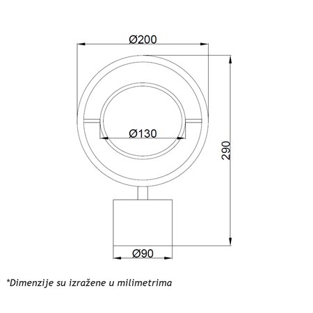 LUNA 258 STONA LAMPA 10W 3000K BELA