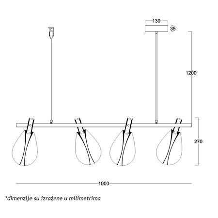 Ekskluzivni led luster snage 16W