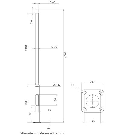 toplo pocinkovani stub sa stopom