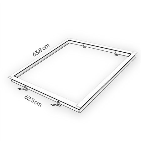Metalni ram bele boje za ugradnju panela dimenzija 60x60cm.