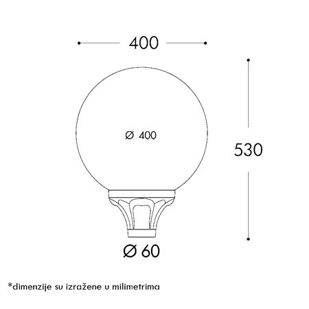 LED ULIČNA SVETILJKA GLOBE 400 50W CRNA