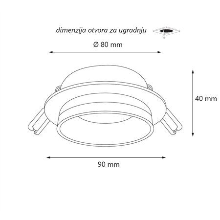 ROZETNA DDL22444 1*GU10 BELA