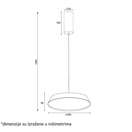 VESTA 640 VISILICA 40W 3000/4000K CRNA