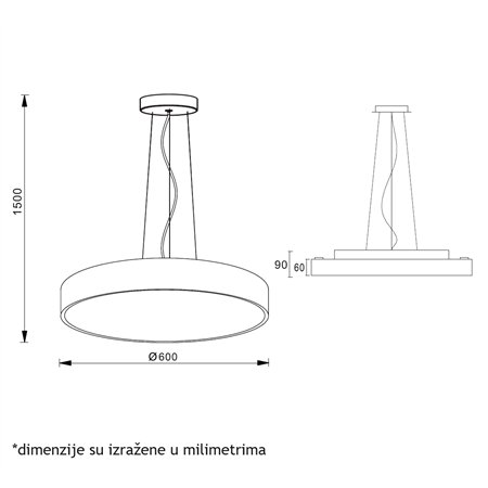 VESTA 641 VISILICA 70W 3000/4000K BELA