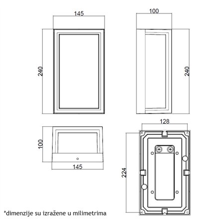 LED SVETILJKA W13301 12W 4000K IP54 ANTRACIT