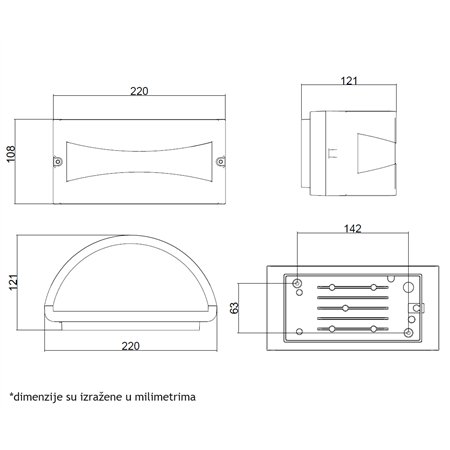 SVETILJKA W11552 ZIDNA 1*E27 IP54 ANTRACIT