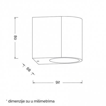 SVETILJKA W10401 ZIDNA 1*GU10 IP65 BELA
